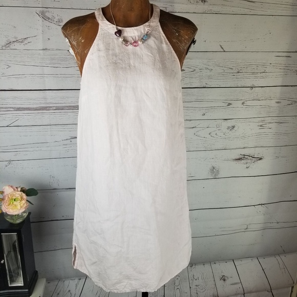 St. Tropez Pink Sleeveless Dress 100% linen Small - Picture 1 of 5